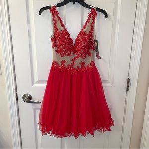 Sleeveless Red Mini Dress
